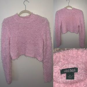 Pink Fuzzy Crop Top